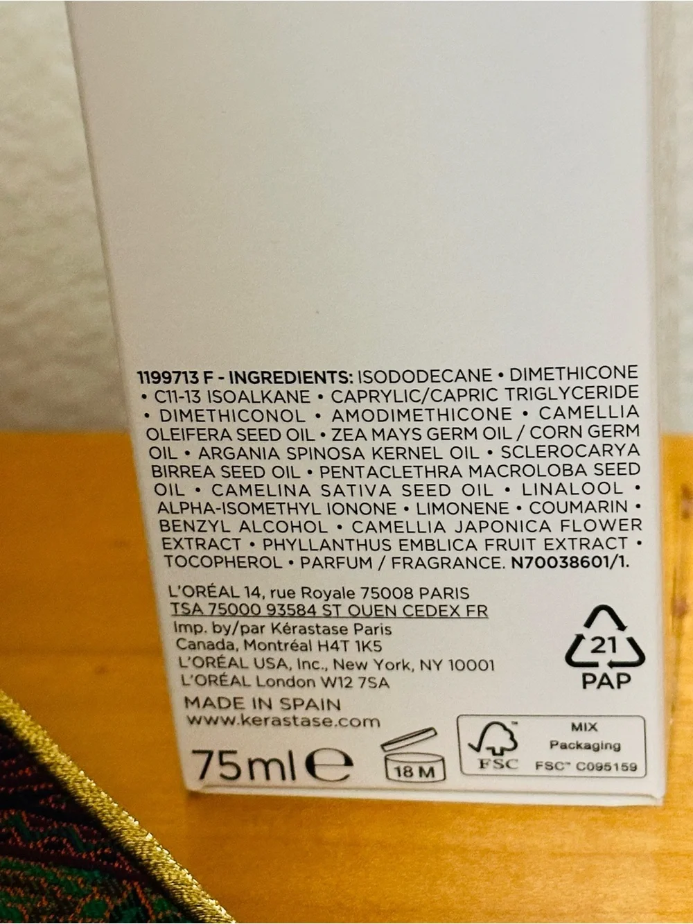 Kerastase Elixir Ultime Hair Oil - Gold and White Packaging